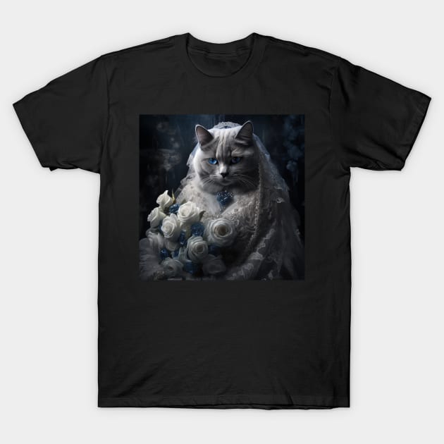 Ghostly Bride British Shorthair T-Shirt by Enchanted Reverie